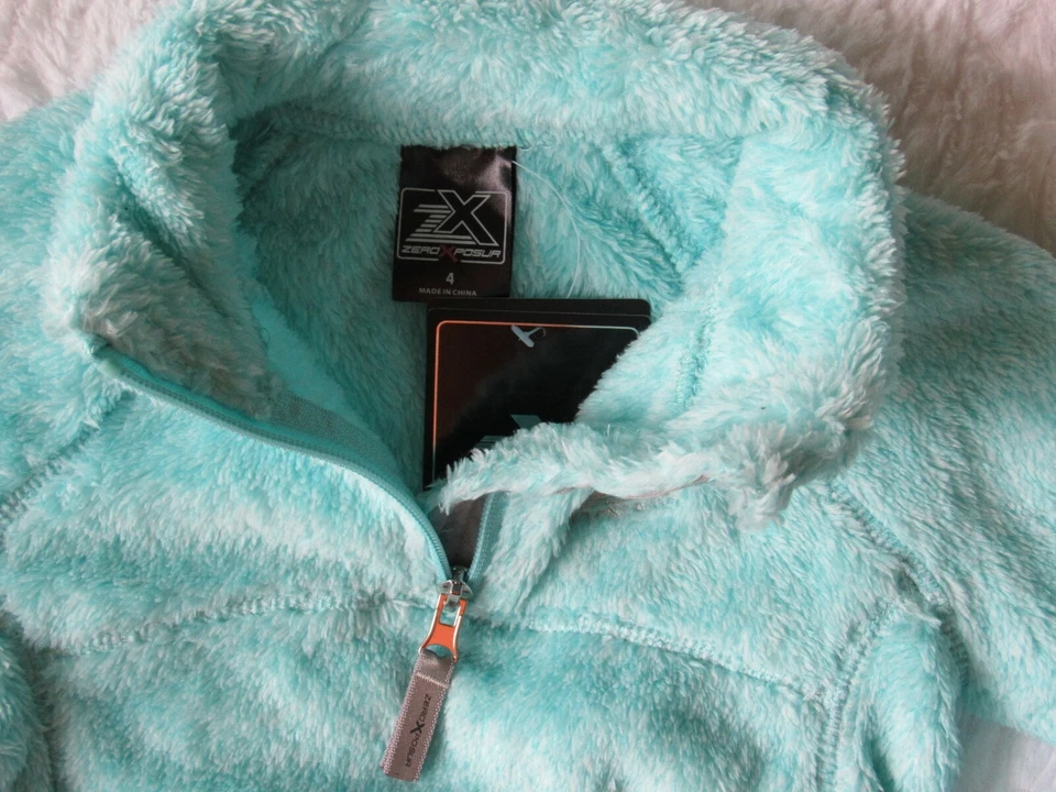 ZeroXposur Unisex Toddler size 4T Soft & Cozy Fleece 1/4-Zip Jacket Aqua/Gray - Image 4 of 4