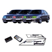 Rgb Multi Color Bluetooth Headlight Halo Kit For Saab 9-3 99-03