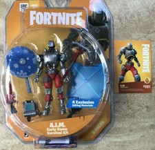 Fortnite A.I.M. Action Figure PLUS BONUS ULTRA RARE AIM PANINI CARD Early Game 