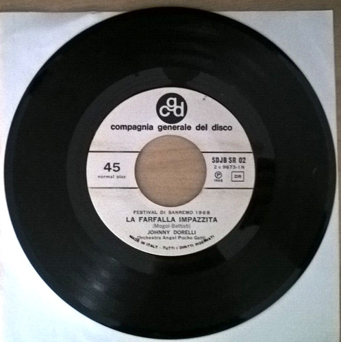 45 Umdrehungen 7" J.B. JOHNNY DORELLI Der verrückte Schmetterling TONY DEL MONACO La Voce Del