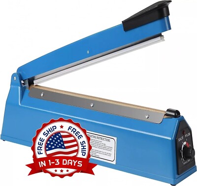 Impulse Heat Sealer Machine Manual Bags, 12 Inch, for Sealing Plastic/PE PP Bags