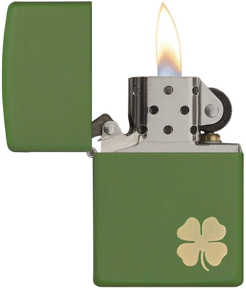 Zippo 21032 Four Leaf Clover Green Matte | eBay