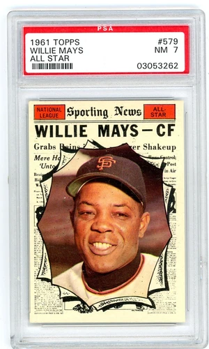 1961 Topps WILLIE MAYS All Star Giants #579 PSA 7 NEAR MINT Condition