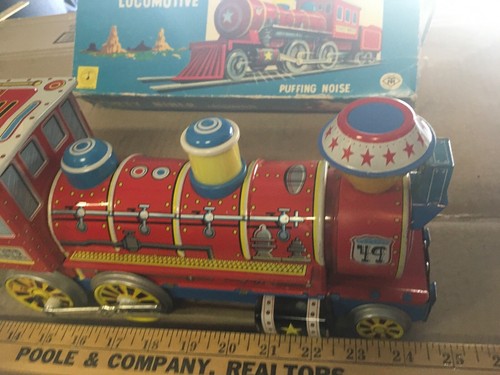 Forty Niner Locomotive Battery-Operated Tin Train # 1732 with Box Vintage - work - Picture 10 of 24