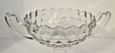 Fostoria American Glass Serving Bowl/Centerpiece Double Handled 13" L  8" W 4" D