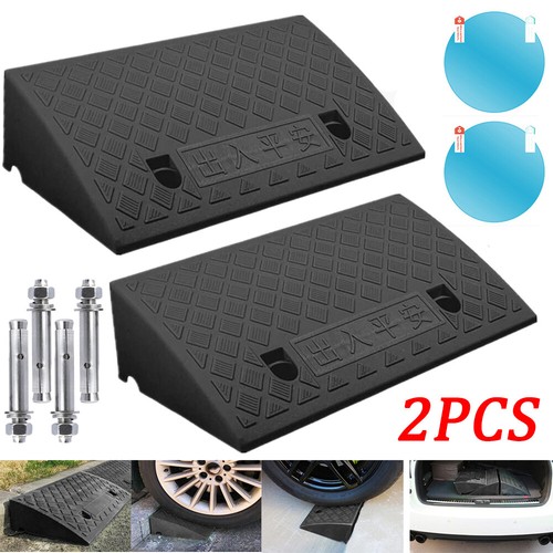 2Pcs Kerb Access Ramps Plastic Threshold Ramp Cars Caravans Wheelchair
