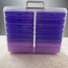 4" x 6" Plastic Photo Storage Case with 16 Inner Photo Containers Boxes Greet...