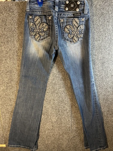 Pantalones de mezclilla Miss Me para niñas talla 12 azul bota - Imagen 6 de 8