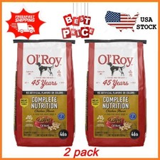 NEW 2 pack Ol' Roy Complete Nutrition Chicken Flavor Dry Dog Food, 46 lb Bag