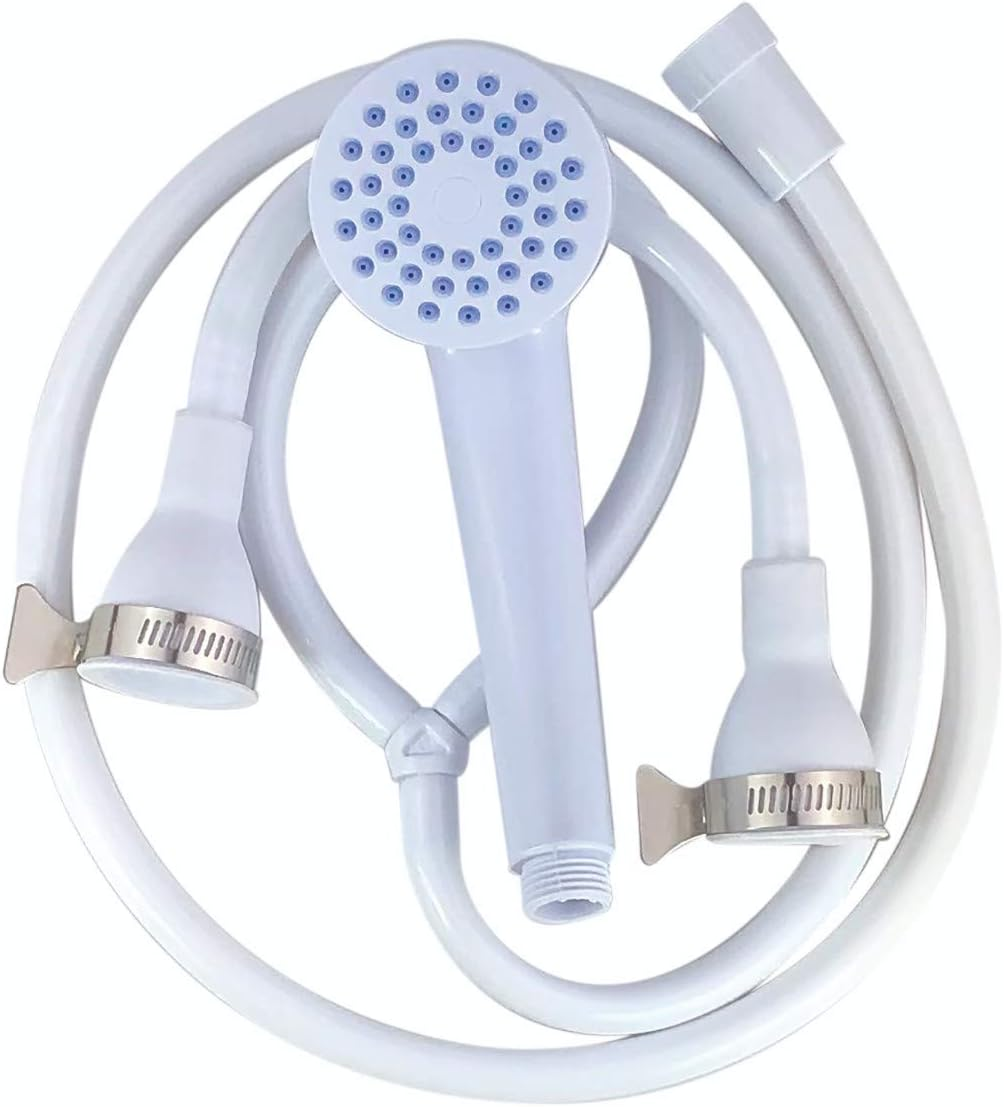 Double Tap Shower Head with Clamps - Bath Sink Shower Attachment for Bath Taps S