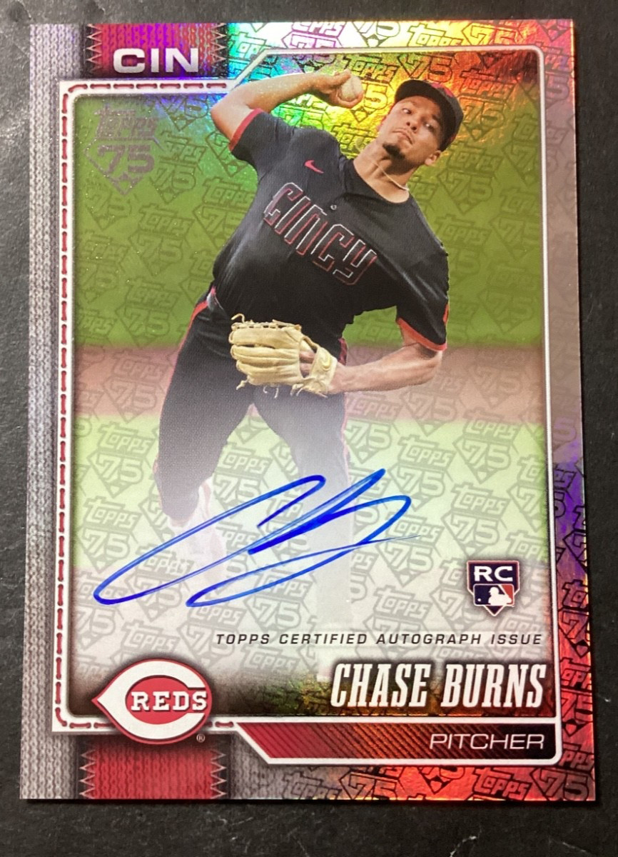 2026 Topps Series 1 Flagship Real One Auto 75th Anniversary #312 Chase Burns /75