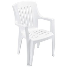 Outdoor Stacking Chair Resin White Lot of 4