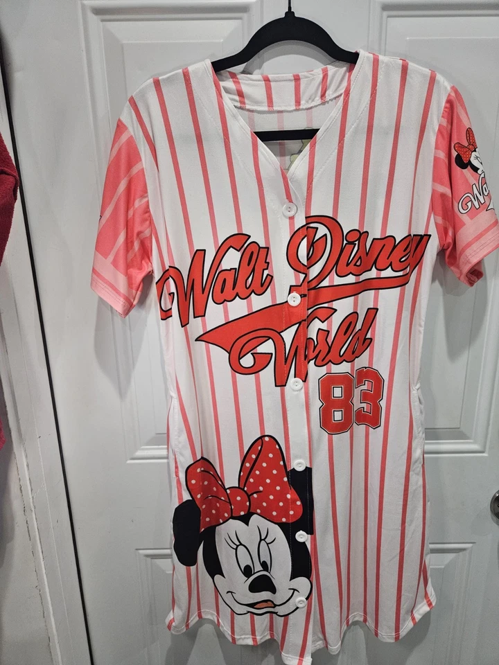 Vestido Jersey de Béisbol Disney Mickey Mouse 23 Rojo Blanco Para Mujer Talla M Foto 4 de 4