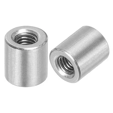 5Pcs Round Connector Nuts, M6x12x10mm Coupling Nut Sleeve Rod Bar Stud Nut