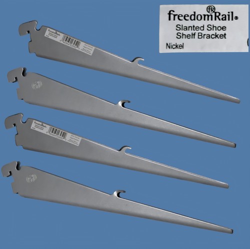 Set of 4 Organized Living freedomRail 12" Angled Brackets Nickel 7913131345