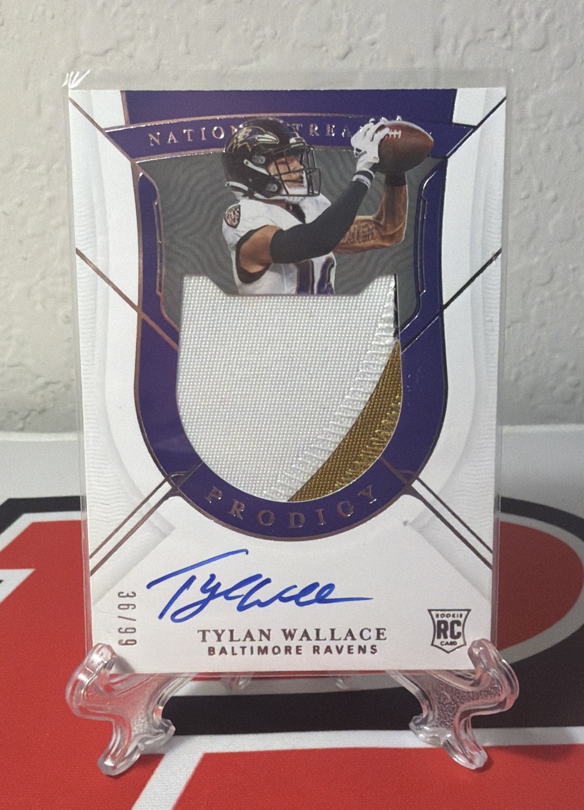 Tylan Wallace Panini National Treasures Prodigy Patch Autographs #TW Base