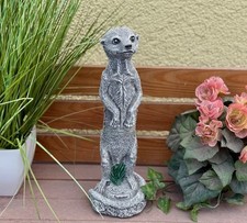 Frostfeste Steinfigur Erdmännchen Guido 35 cm Gartenfigur Steinguss wetterfest