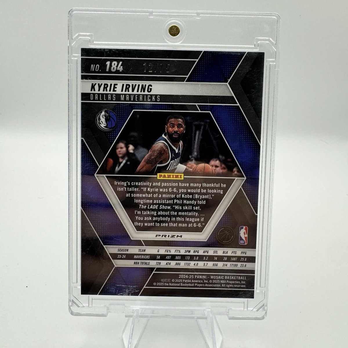 2024-25 Panini Mosaic Fluorescent Blue Mosaic Prizm /75 Kyrie