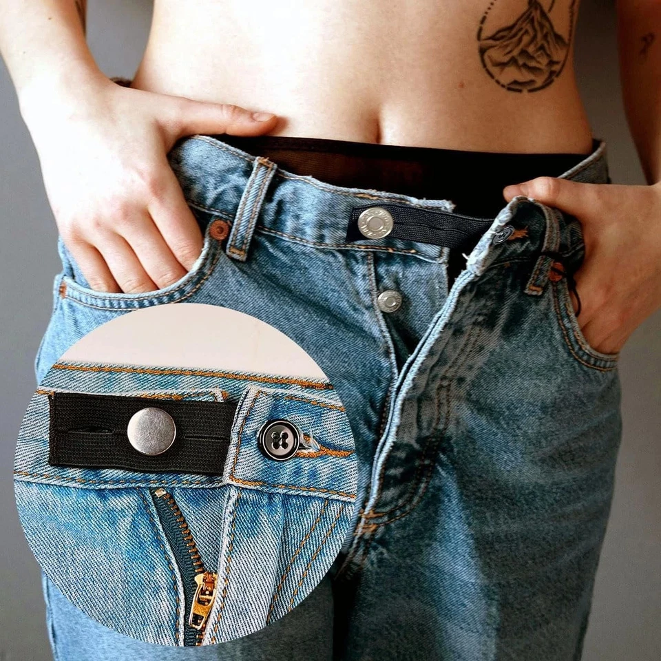 10x Extensores de Botones Elásticos para Jeans Cintura Expansor Pantalones Extensión de Cintura Foto 3 de 4