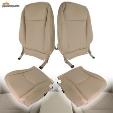 Fit 08-13 Toyota Highlander Driver Passenger Tan Leather Seat Covers 4-piece