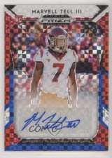 2019 Panini Prizm Draft Picks Red White & Blue 20/99 Marvell Tell III Auto 0c2