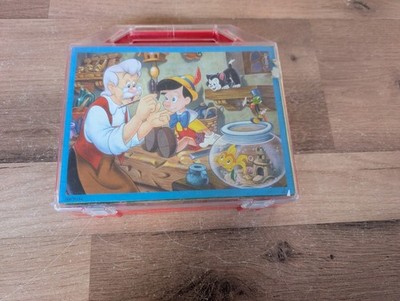 vintage Clementoni Block Puzzle Würfel 9 Teile Disney in Plastikdose 6 Motive 