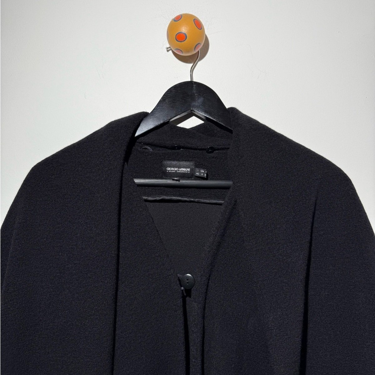Giorgio Armani Black Wool Cape Coat with Detachable Scarf | eBay