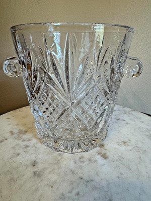 Godinger Shannon Dublin Cut Crystal 6-3/4'' Ice Bucket Fan Criss Cross
