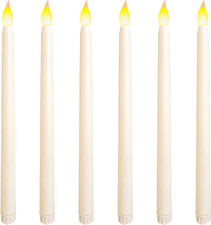 Candela Led Lunghe 6 Pezzi, Con Fiamma Tremolante 3D, Lumini Led Batteria, Cande