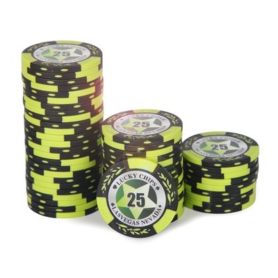 Professional Poker Chips, 50 Pcs 14 Gram Composite Chips with Clear Denominat...