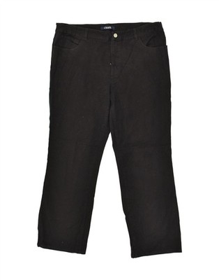 CHAPS Damen gerade Freizeithose UK 16 Large W36 L29 schwarz Baumwolle SE05