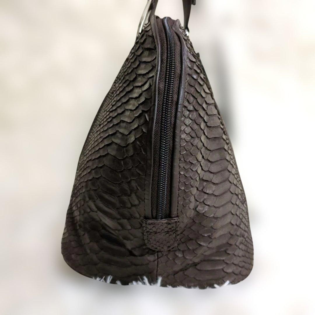 Finest Diamond Python Leather Boston Bag Matte Fi… - image 4
