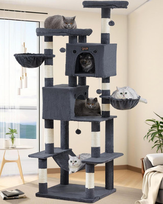 Large Cat Tree Tower for Indoor Cats Adult, 74.8 Inch Tall Large Multi-Level Tre