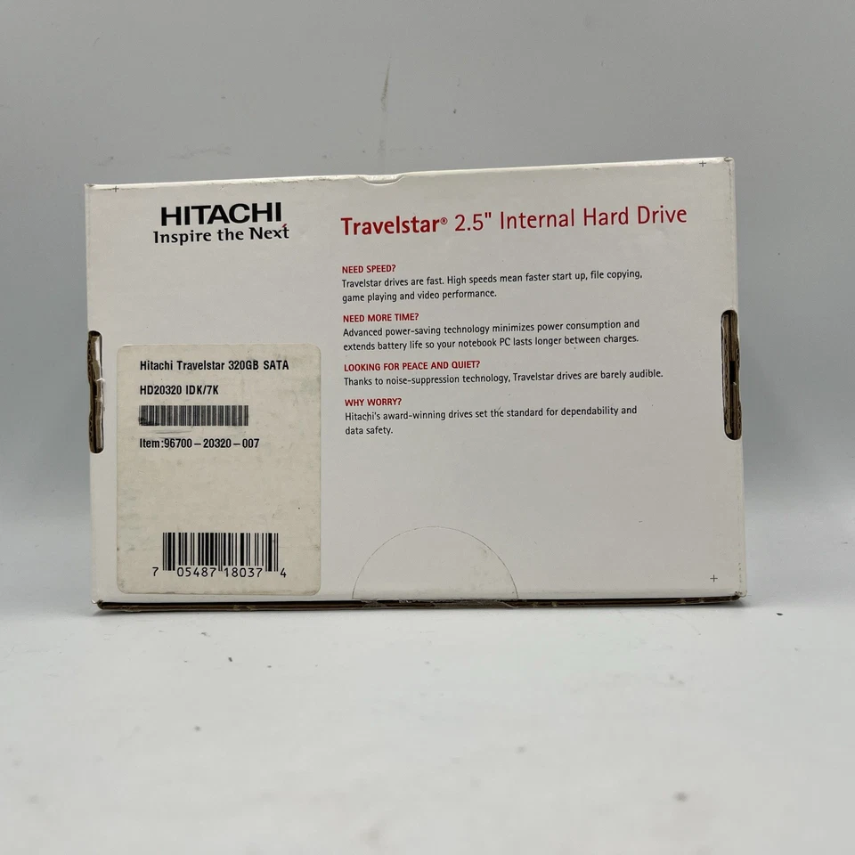Hitachi Travelstar 2.5” Internal Hard Drive 320 SATA 7200 RPM 16mb Buffer NIB - Image 2 of 3