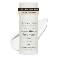 Sunscreen SPF 50 Organic Beef Tallow Vanilla 3.4 oz Clean Kind Non-Nano Zinc