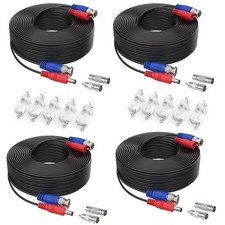 SANNCE 4 Pack Special Design 30M / 100 Feet BNC Video Power Cable For HD CCTV