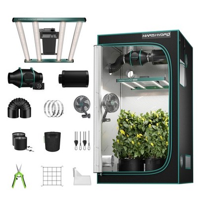 2026 MARS HYDRO 100x100cm Growzelt Komplettset LED+Inline Fan&Carbon Filter Kits