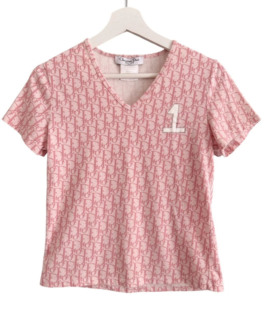 Christian Dior ピンク タンクトップ 42 Tank Top Light Pink Ribbed Cotton Jersey | DIOR