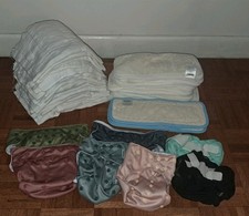 Huge Cloth Diaper Lot Kinder Baby Rumparooz Inserts Prefolds Snap Covers