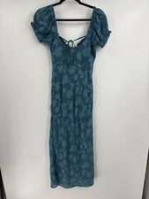 Urban outfitters Y2K coquette fairy boho Becca blue summer floral midi dress xs