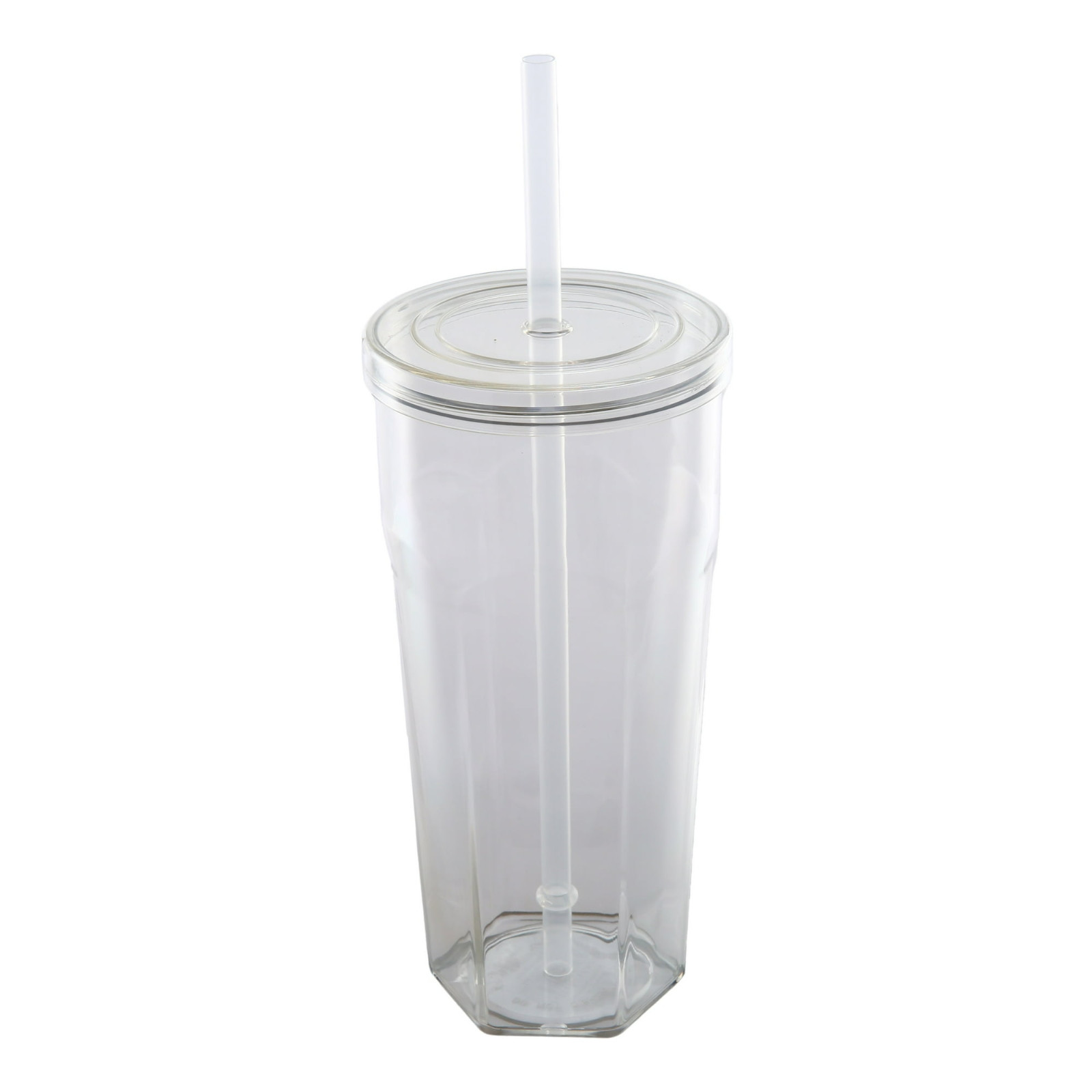 Mainstays 20oz Plastic Tumbler with Screw Top Lid and Straw