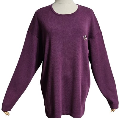DONALDSON VTG Rare Belgian Knitted Purple Crew Neck Wool Blend Sweater/  L