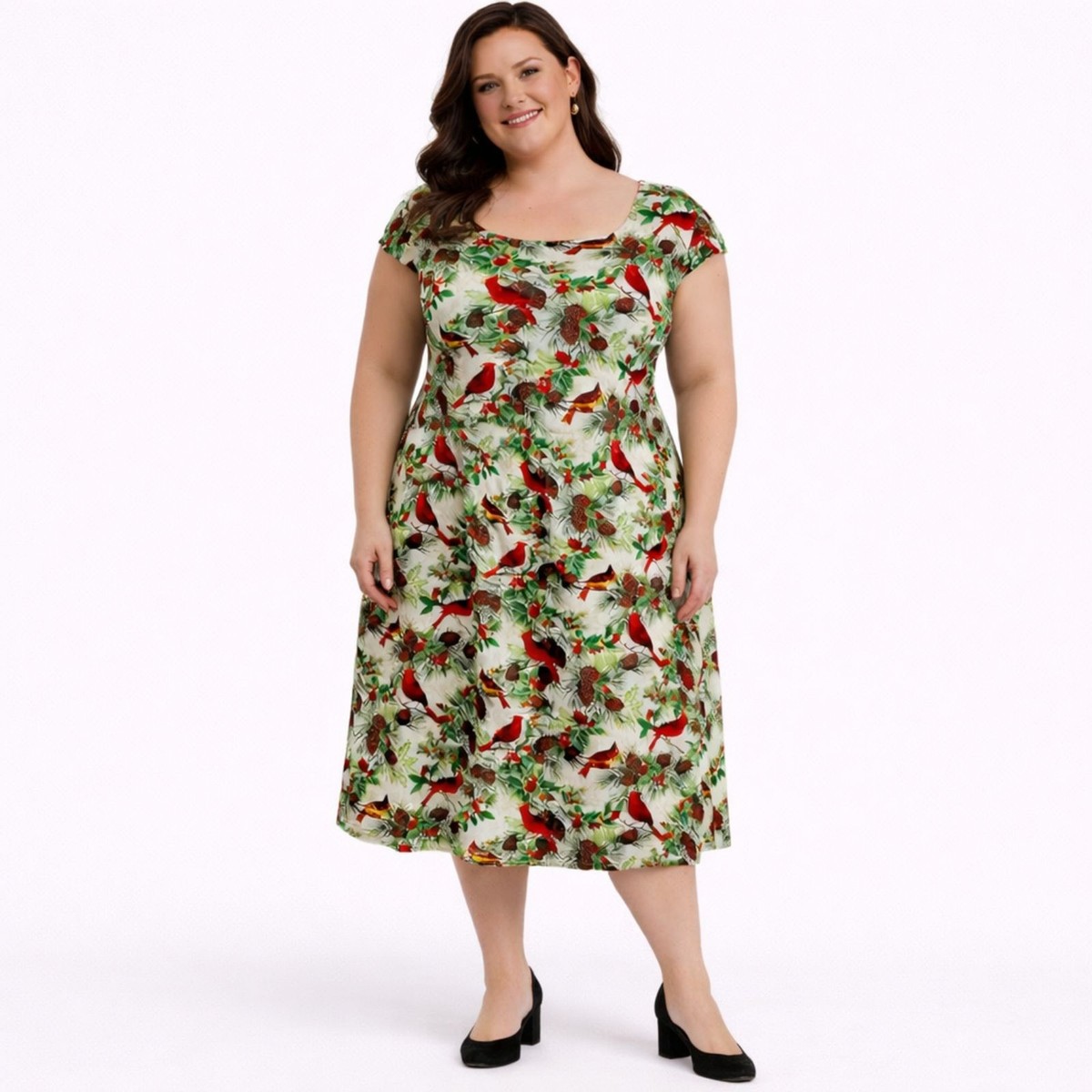 holiday theme dress Retrolicious Cardinal 4X SEQUIN-DREAMS