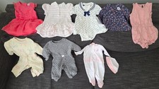 Lot of 8 Kids Baby Girl Clothing Items 3m Carters Little Me H M Polo Tops Skirts