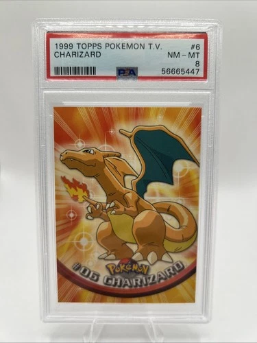 Charizard #6 Pokemon Topps TV Animation Series PSA 8