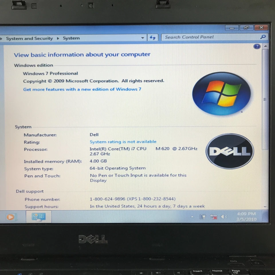 Dell Latitude E6510 Retro Gaming Laptop i7-M620 2.67GHz 4GB RAM (Windows 7 Pro) - Image 2 of 4