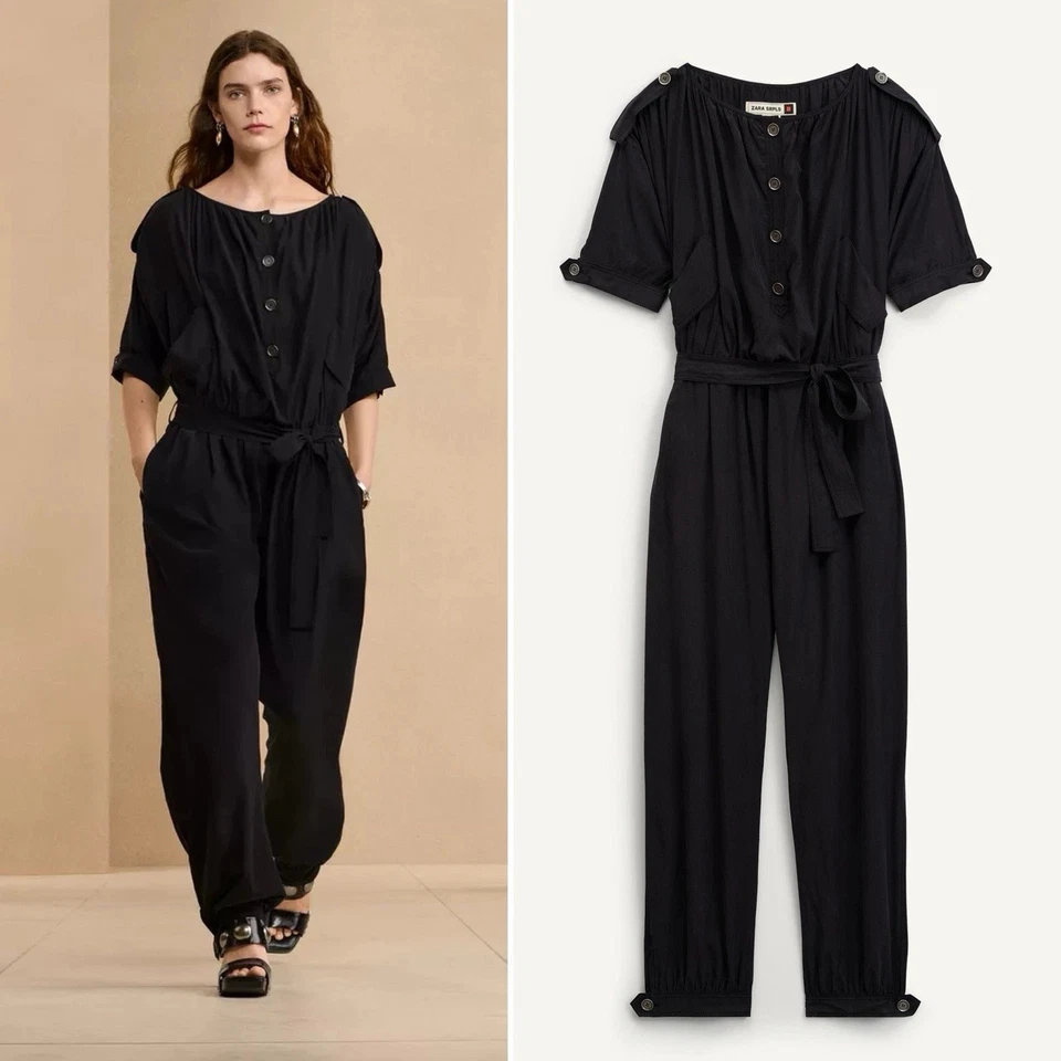 Zara SRPLS Schwarzer Jumpsuit LNG JMPST 14 Größe S Ref 2695/204/800 - Bild 2 von 4