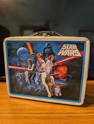 Star Wars Metal Lunchbox Blue Tin Box with Classic Movie Artwork Collectible