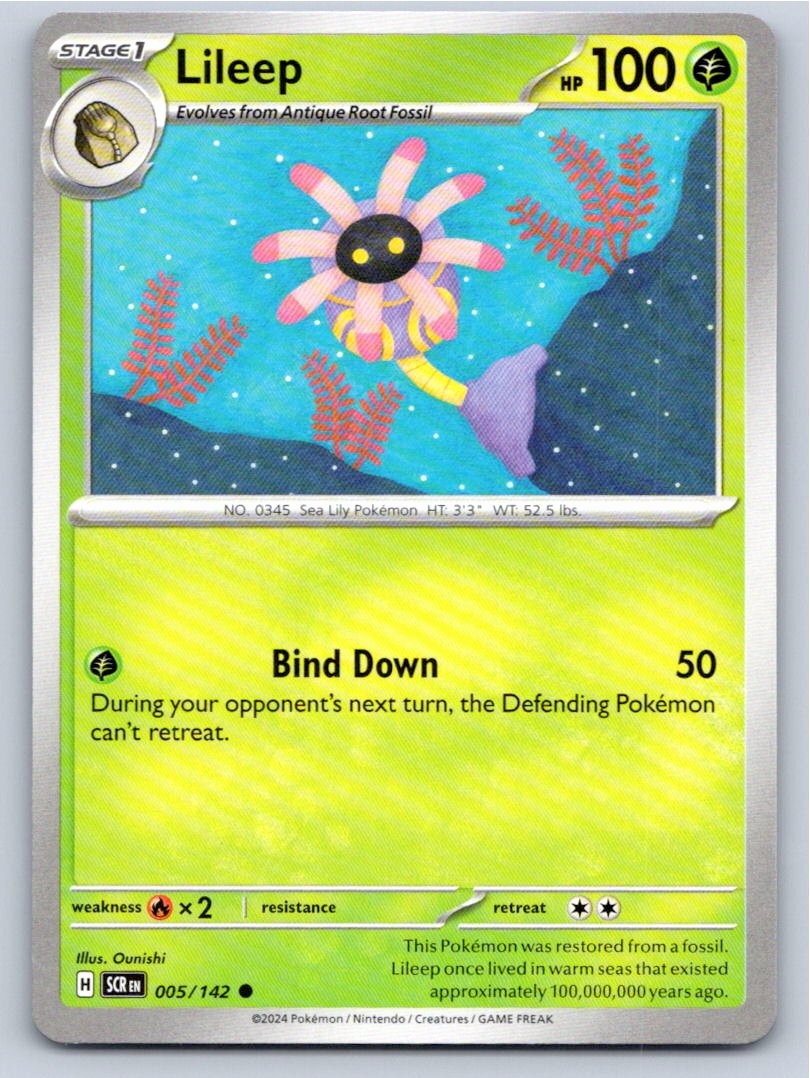 2024 POKEMON LILEEP STELLAR CROWN 5/142 COMMON NM A35724 FREE S&H
