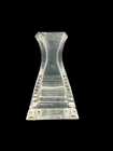 One Vtg. Tiffany & Co Pyramid Shaped Vase - Clear Glass 5"